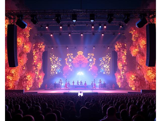 Stage setup para sa Panagbenga Festival